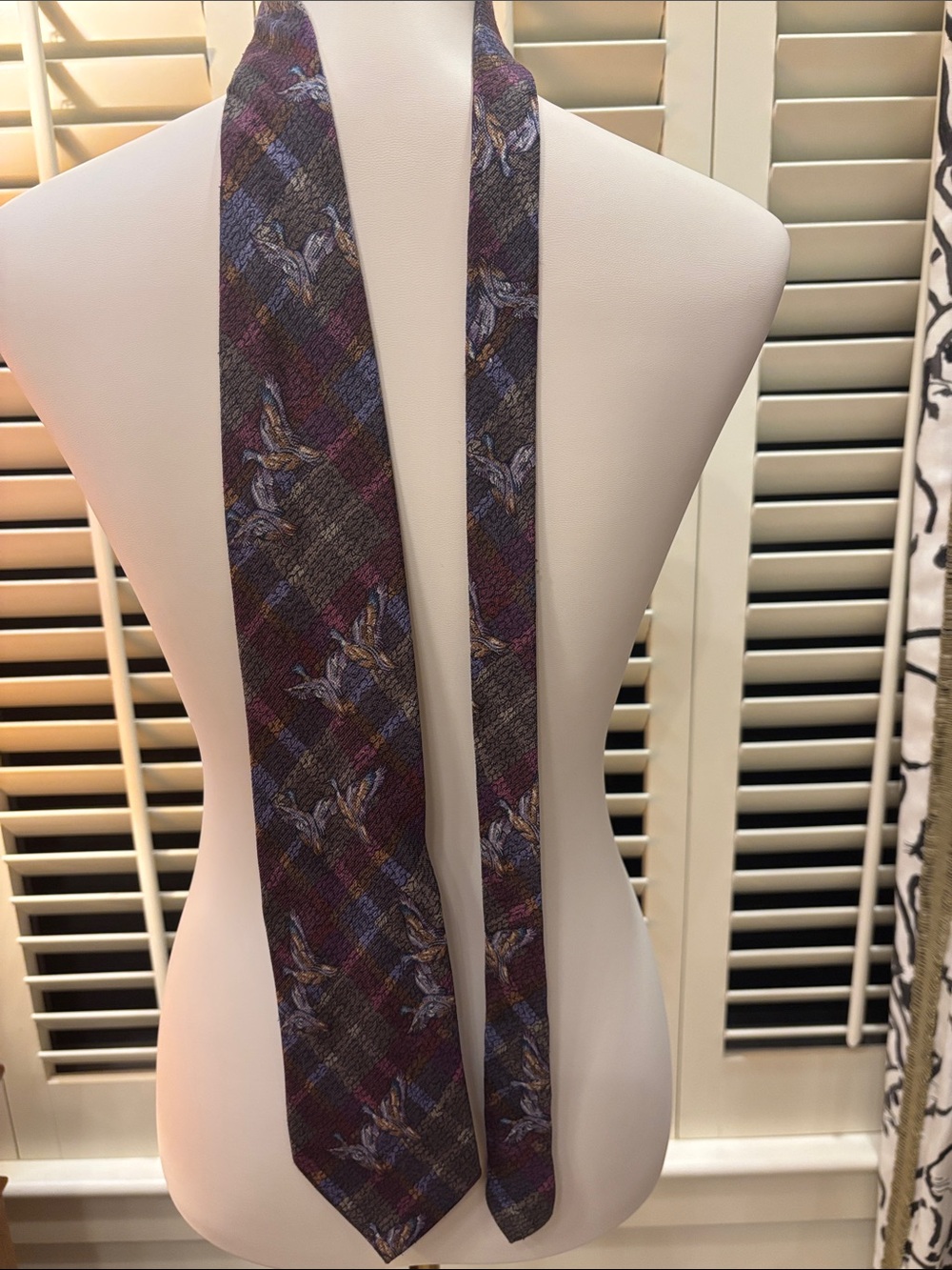 Ruff Hewn Purple & Burgundy Plaid Floral Silk Tie